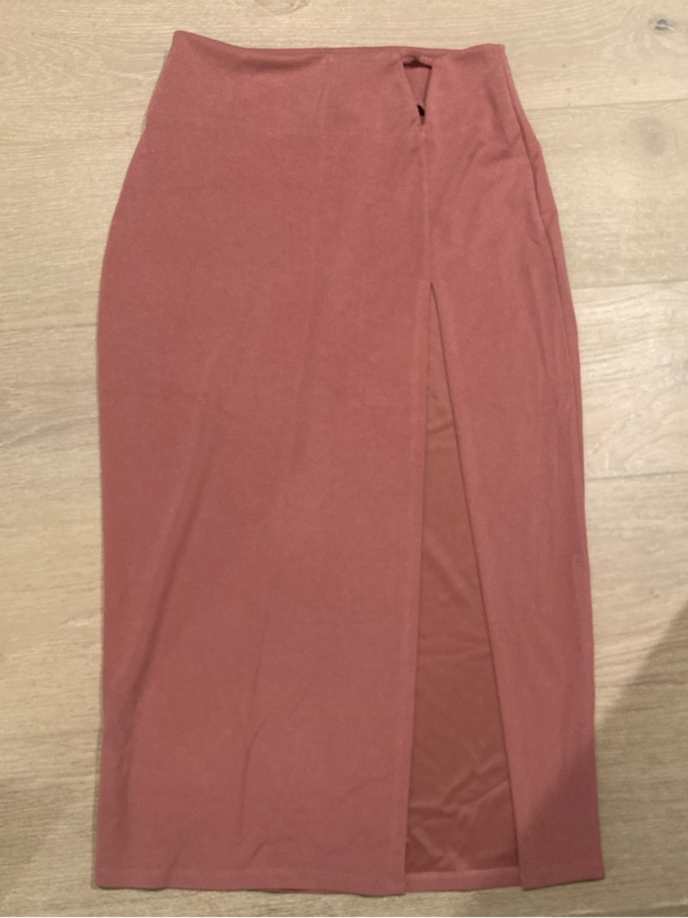 Michael Costello Rose Midi Skirt with Front Slit